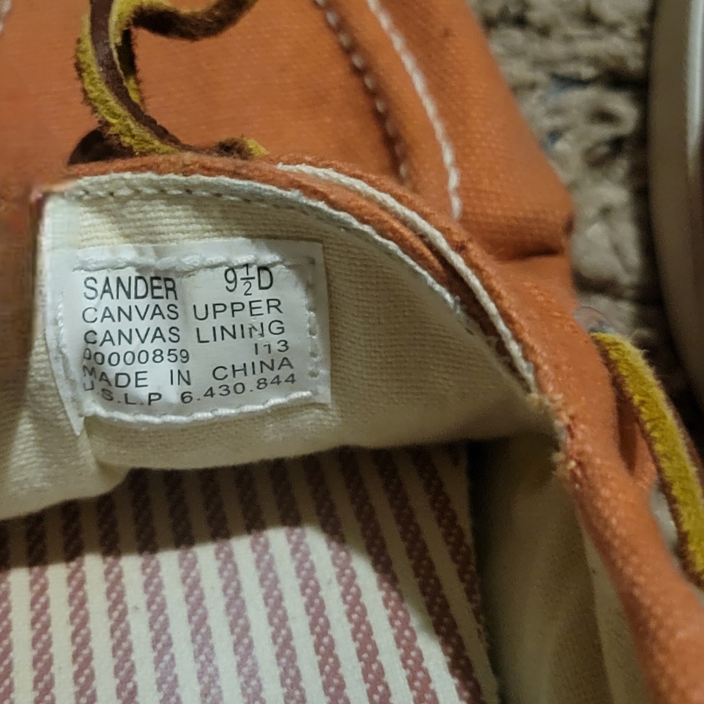 Ralph Lauren Polo Red Canvas Sander Leather Boat Shoes Size 9.5D - Picture 8 of 15